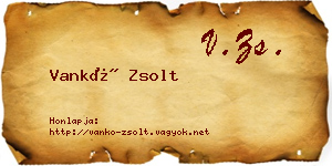 Vankó Zsolt névjegykártya